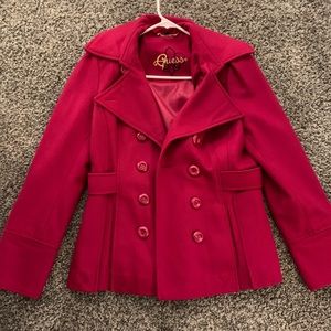 Hot pink pea coat